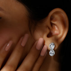 Designer Moissanite Infinity Stud Earrings with Screw Back