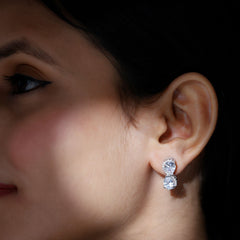 Designer Moissanite Infinity Stud Earrings with Screw Back