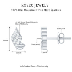 Moissanite Minimalist Stud Earrings in Silver