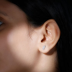 Moissanite Minimalist Stud Earrings in Silver