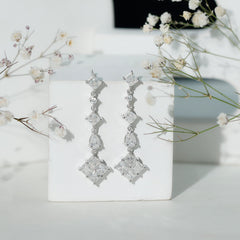 Certified Moissanite Wedding Dangle Earrings for Women