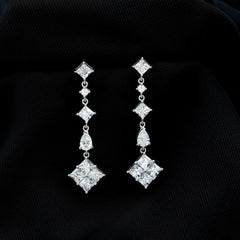 Certified Moissanite Wedding Dangle Earrings for Women