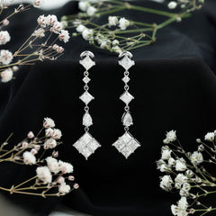 Certified Moissanite Wedding Dangle Earrings for Women