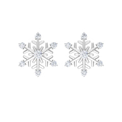 Diamond Snowflake Christmas Earrings