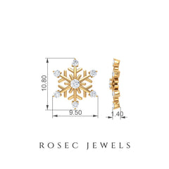 Diamond Snowflake Christmas Earrings