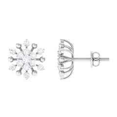 Diamond Cluster Stud Earrings