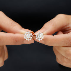 Diamond Cluster Stud Earrings