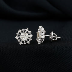 Diamond Cluster Stud Earrings