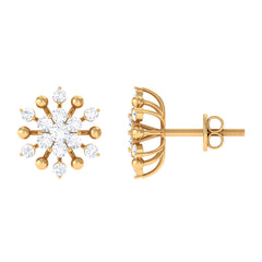 Diamond Cluster Stud Earrings