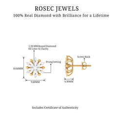 Diamond Cluster Stud Earrings
