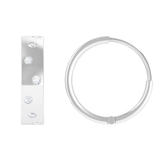 Flush Set Diamond Hoop Earrings For Women