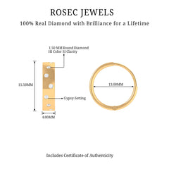 Flush Set Diamond Hoop Earrings For Women