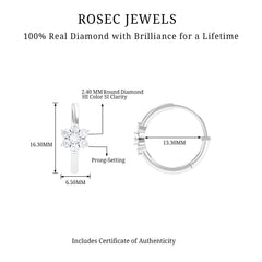 Diamond Flower Hoop Earrings For Her