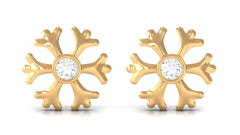 Minimal Diamond Snowflake Earrings with Screw Back
