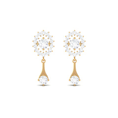 Natural Diamond Drop Dangle Earrings with Certificate