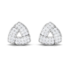 Minimal Diamond Triangle Earrings with Screw Back