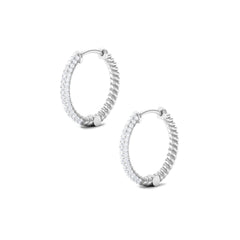 Classic Diamond Hinged Hoop Earrings with Certificate
