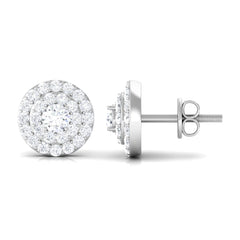 Natural Diamond Cluster Earrings with Certificate