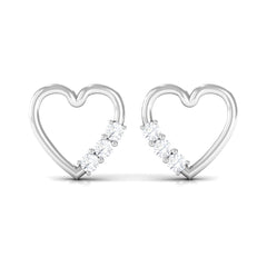 Diamond Heart Shape Stud Earring for Women