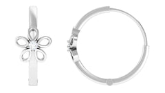 Diamond Flower Huggie Earrings for Women