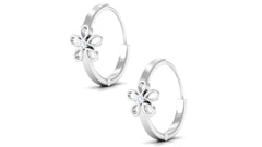 Diamond Flower Huggie Earrings for Women