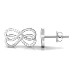 Diamond Twin Infinity Stud Earring