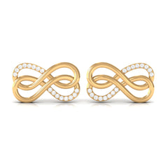 Diamond Twin Infinity Stud Earring
