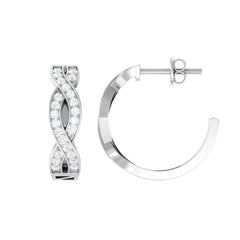 Natural Infinity Style Diamond Hoop Earrings