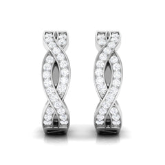 Natural Infinity Style Diamond Hoop Earrings