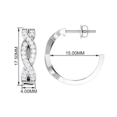 Natural Infinity Style Diamond Hoop Earrings