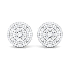 Flower Inspired Diamond Halo Stud Earrings