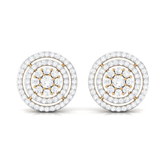 Flower Inspired Diamond Halo Stud Earrings
