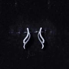 Prong Set Diamond Leaf Stud Earrings for Women