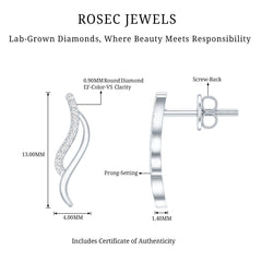 Prong Set Diamond Leaf Stud Earrings for Women