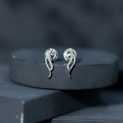 Prong Set Diamond Leaf Stud Earrings for Women
