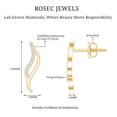 Prong Set Diamond Leaf Stud Earrings for Women