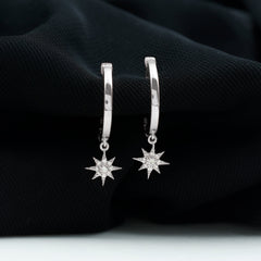 Certified Diamond Star Drop Earrings