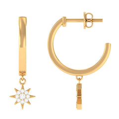 Certified Diamond Star Drop Earrings