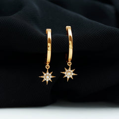 Certified Diamond Star Drop Earrings