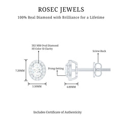 Halo Diamond Earrings With Screw Back