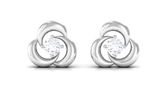 Diamond Swirl Stud Earring with Screw Back