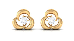 Diamond Swirl Stud Earring with Screw Back