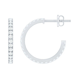 Round Shaped Diamond Hoop Earrings