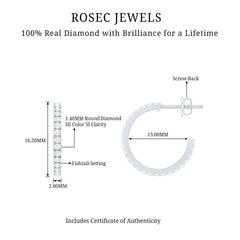 Round Shaped Diamond Hoop Earrings