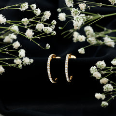Round Shaped Diamond Hoop Earrings
