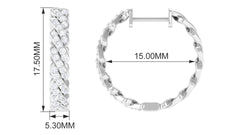 Natural Diamond Twisted Hoop Earrings with Certificate