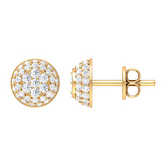 Certified Diamond Bridal Stud Earring with Screw Back
