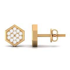 Minimal Diamond Geometric Earrings for Everyday
