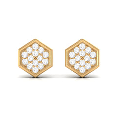 Minimal Diamond Geometric Earrings for Everyday