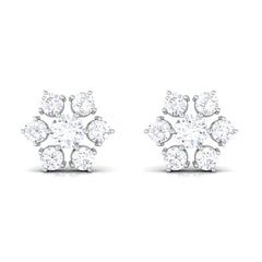 Certified Natural Diamond Cluster Earrings